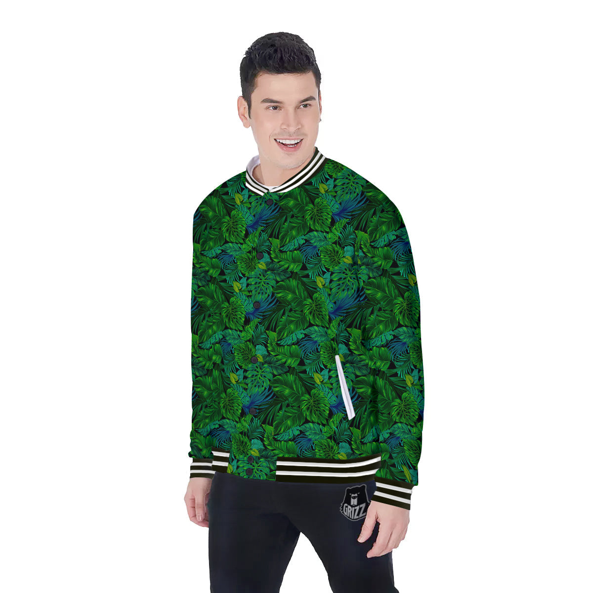 Tropical Aloha Hawaii Print Pattern Baseball Jacket-grizzshop