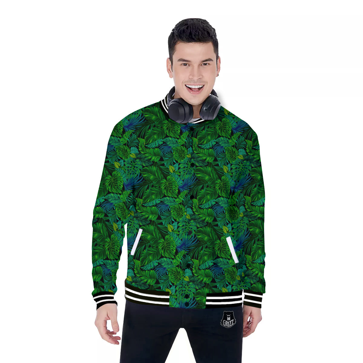 Tropical Aloha Hawaii Print Pattern Baseball Jacket-grizzshop