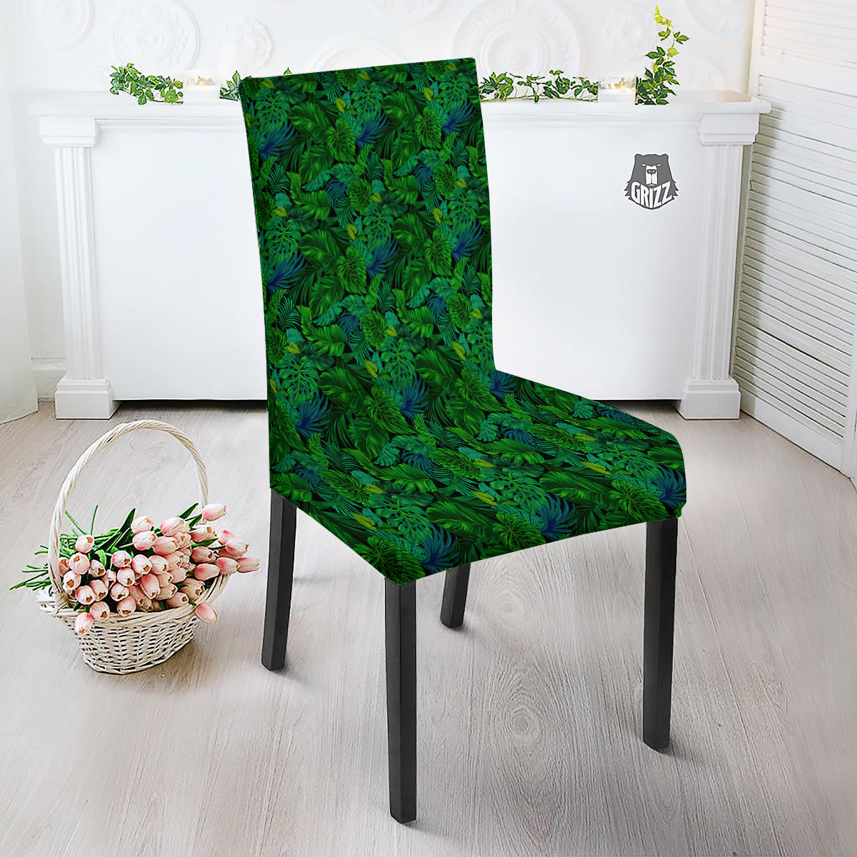 Tropical Aloha Hawaii Print Pattern Dining Chair Slipcover-grizzshop