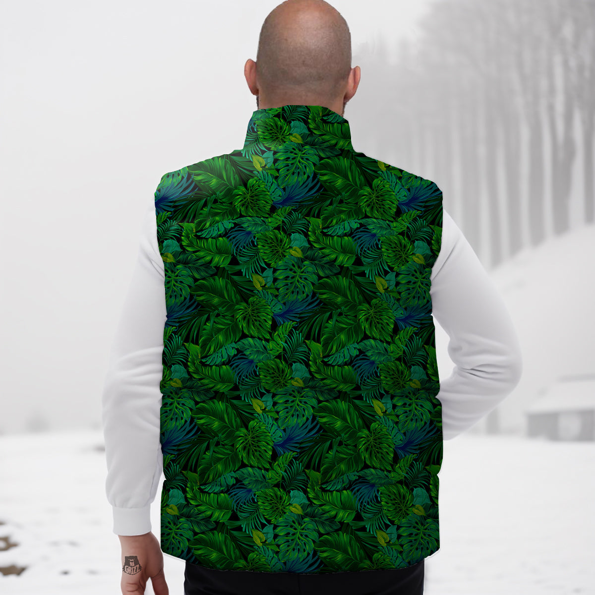 Tropical Aloha Hawaii Print Pattern Down Vest-grizzshop