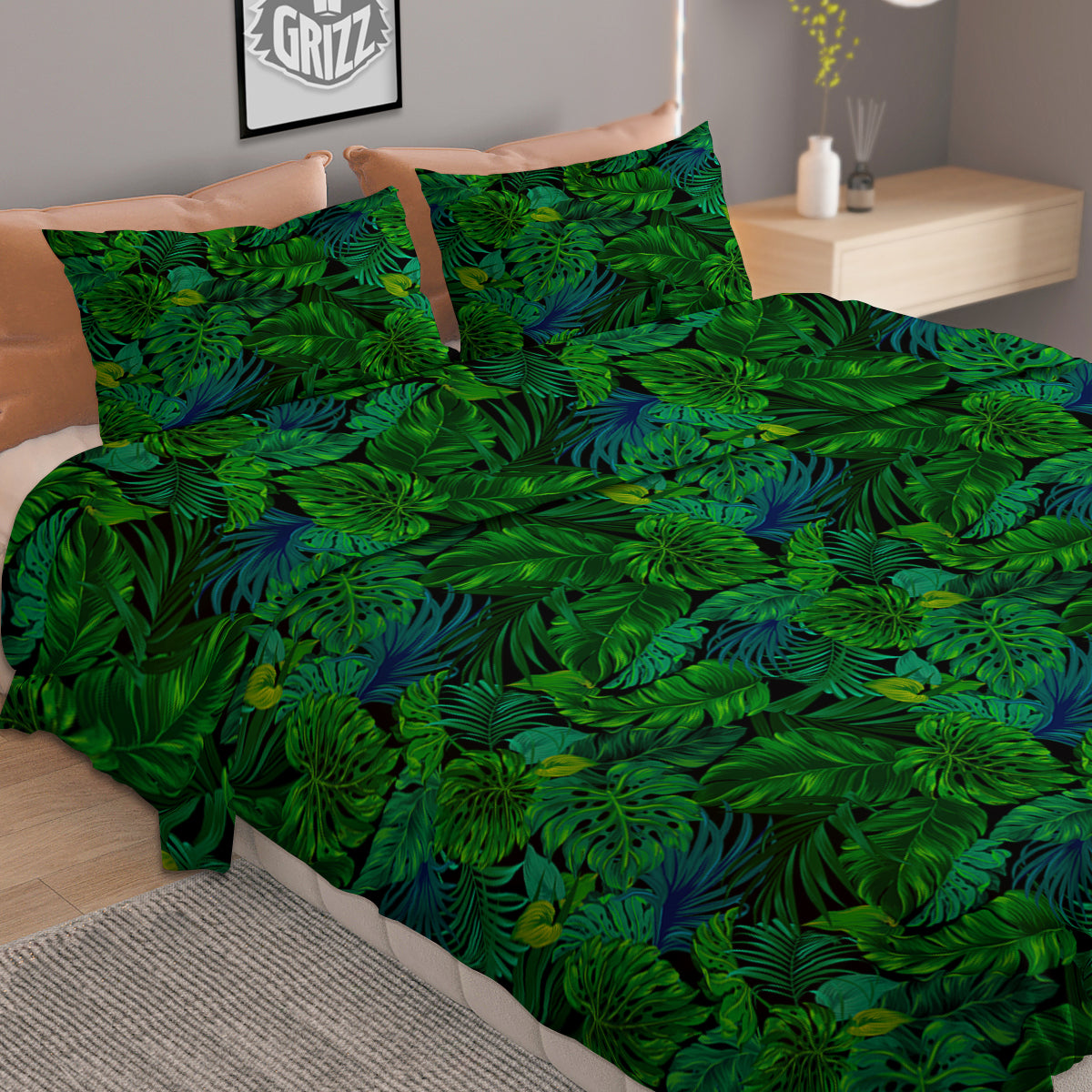 Tropical Aloha Hawaii Print Pattern Duvet Cover Bedding Set