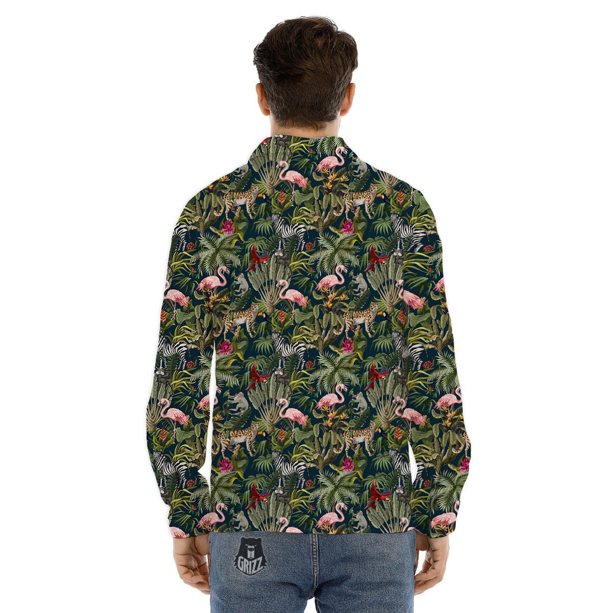 Tropical Aloha Hawaii Print Pattern Men's Dress Shirts-grizzshop