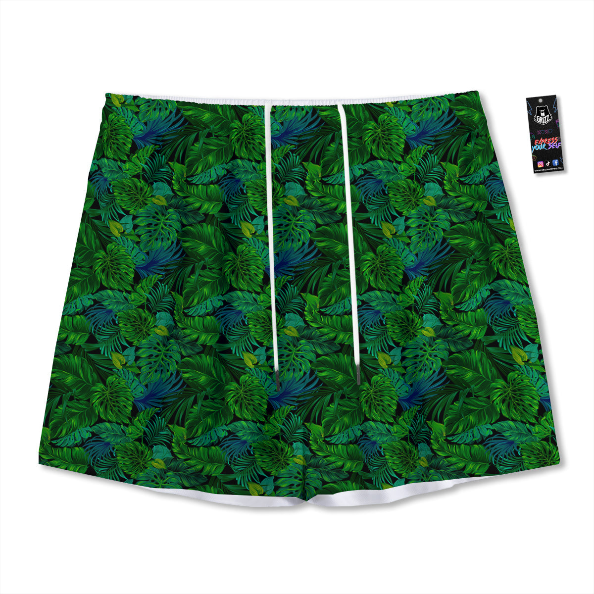 Tropical Aloha Hawaii Print Pattern Mesh Shorts-grizzshop