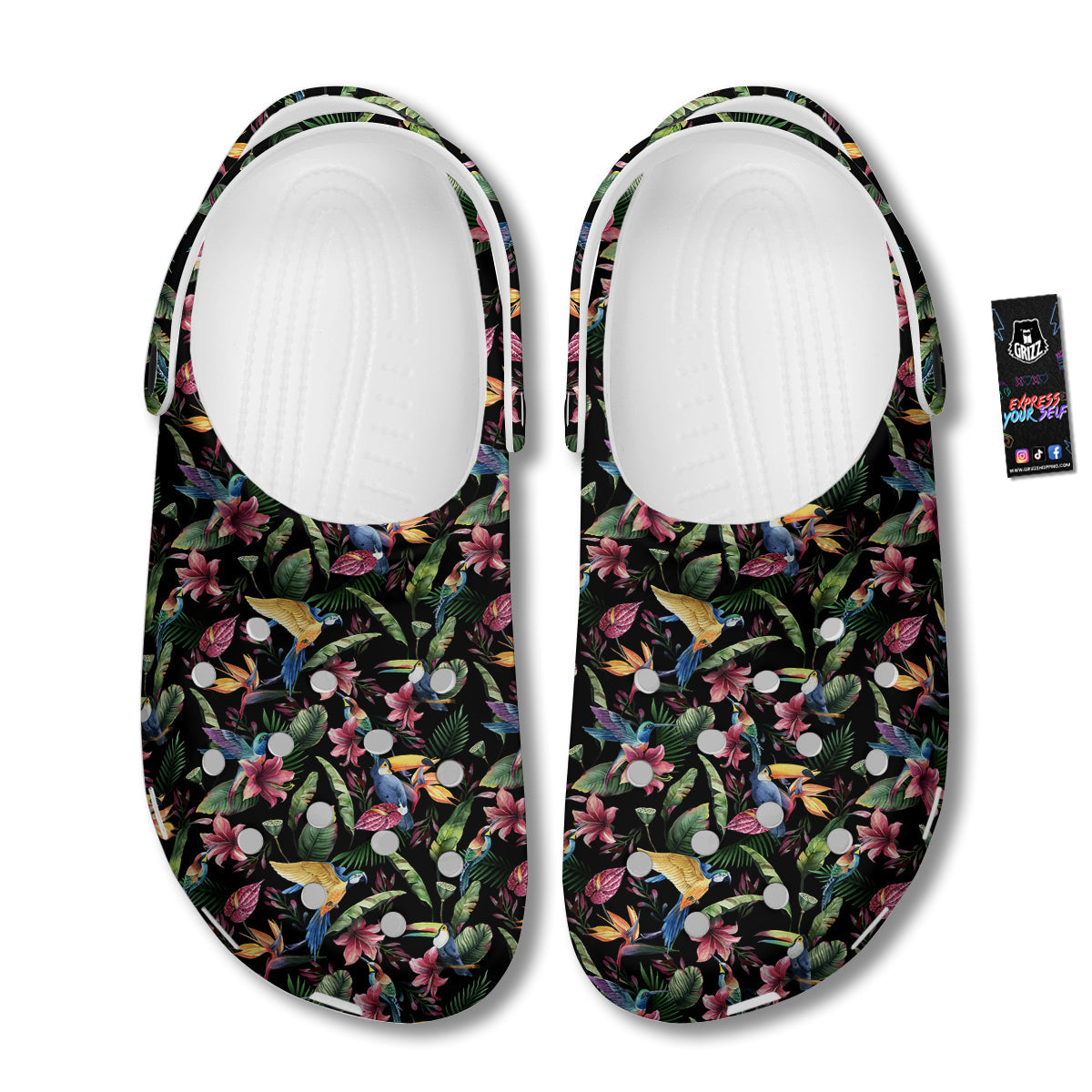 Tropical Aloha Hawaiian Print Pattern Clog-grizzshop
