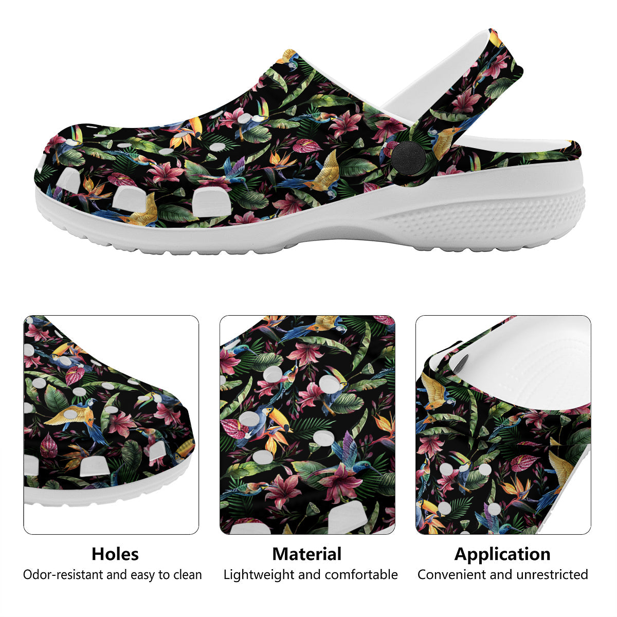 Tropical Aloha Hawaiian Print Pattern Clog-grizzshop