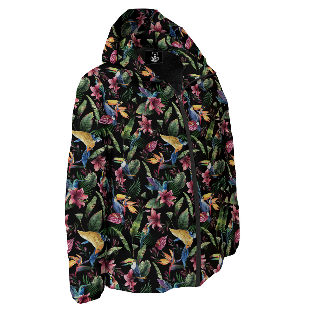 Tropical Aloha Hawaiian Print Pattern Down Jacket-grizzshop