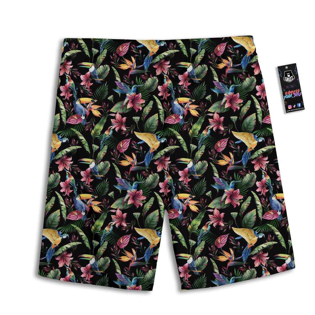Tropical Aloha Hawaiian Print Pattern Men's Athletic Shorts-grizzshop