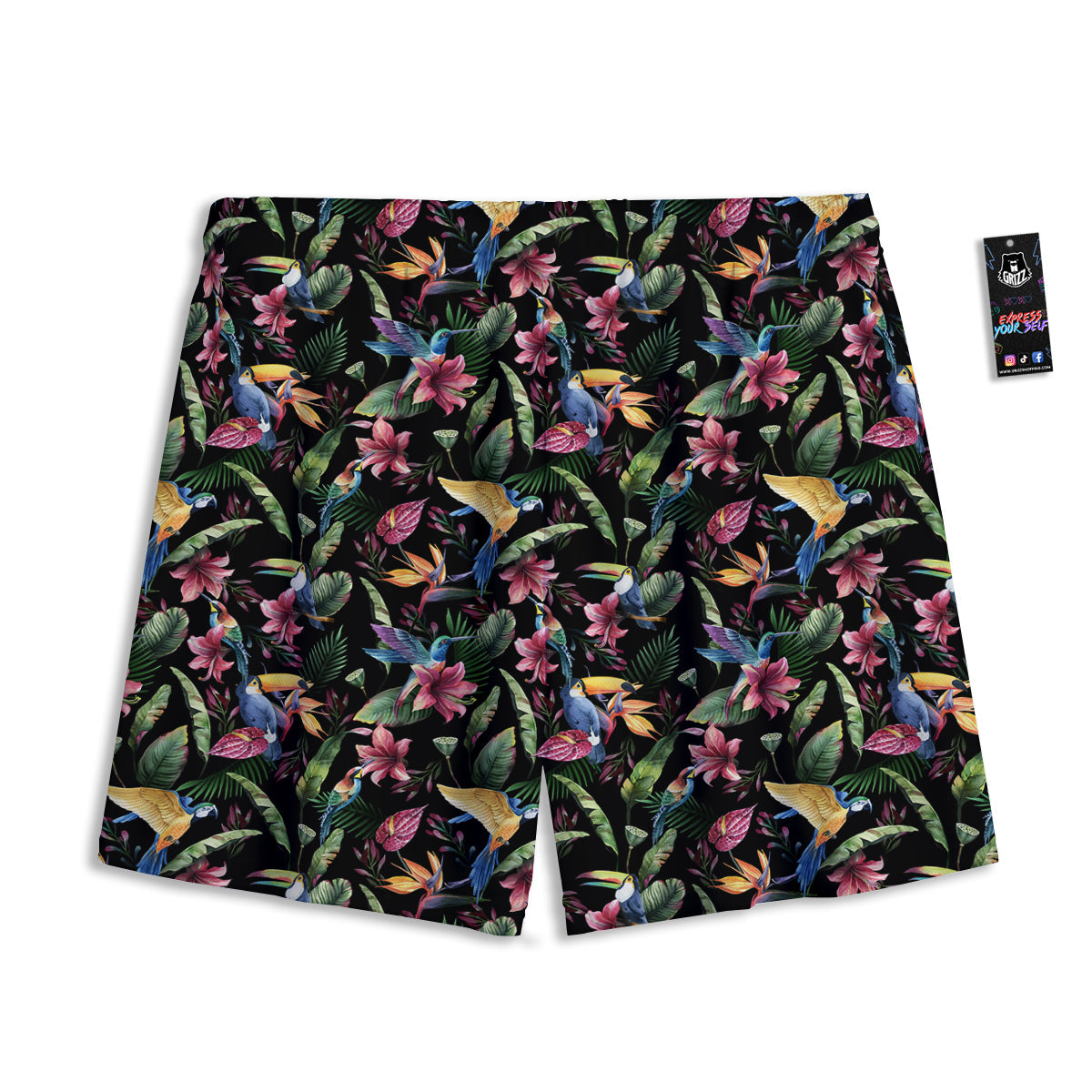 Tropical Aloha Hawaiian Print Pattern Mesh Shorts-grizzshop