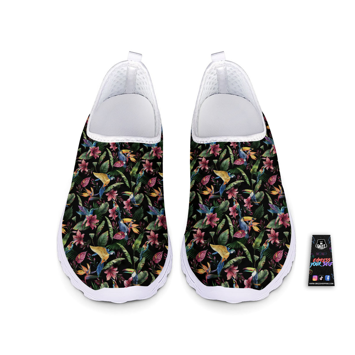 Tropical Aloha Hawaiian Print Pattern Nurse Shoes-grizzshop