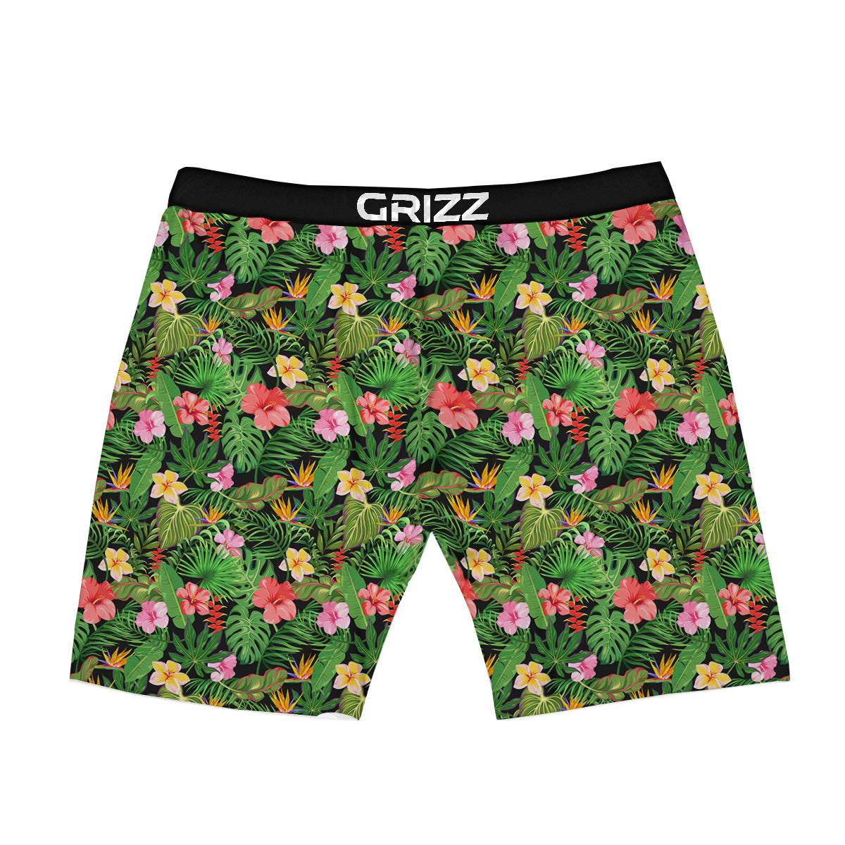 Tropical Aloha Hibiscus Print Pattern Boxer Briefs-grizzshop