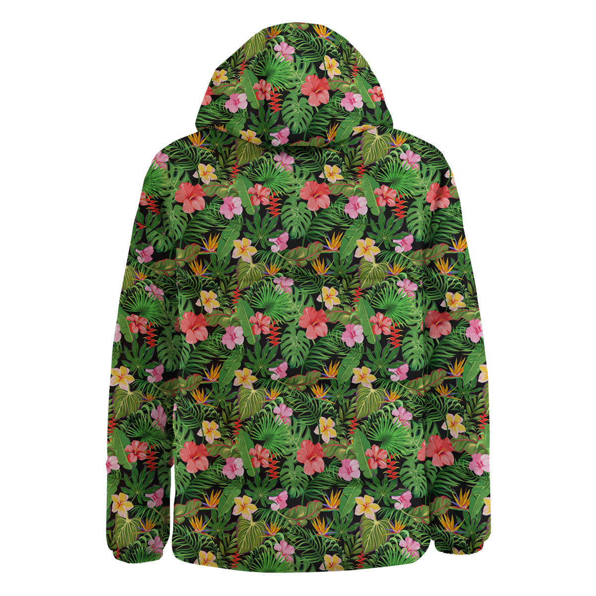 Tropical Aloha Hibiscus Print Pattern Down Jacket-grizzshop