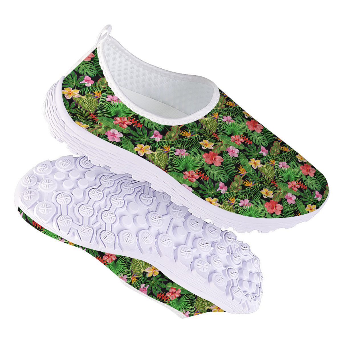 Tropical Aloha Hibiscus Print Pattern Nurse Shoes-grizzshop