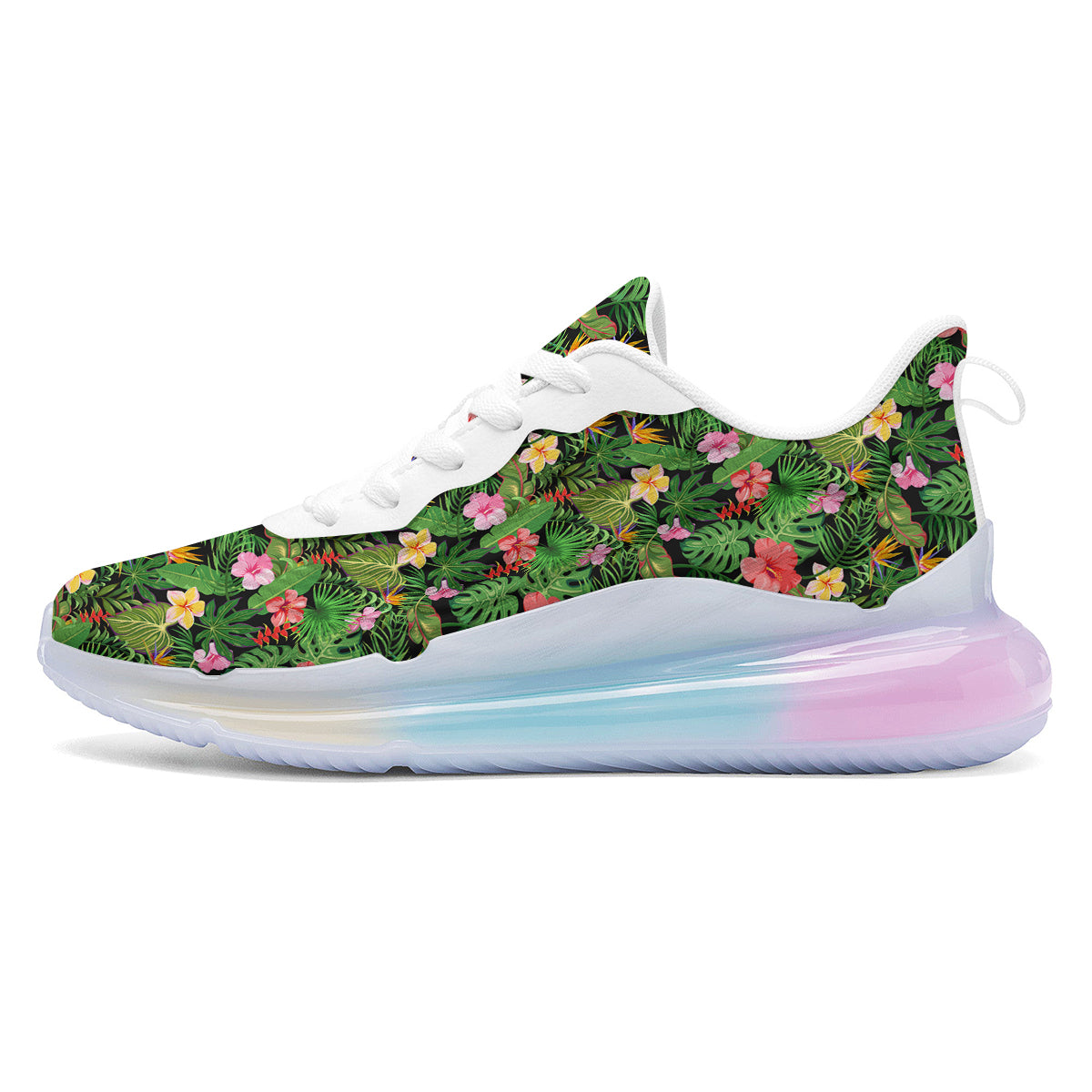 Tropical Aloha Hibiscus Print Pattern Running Sneakers-grizzshop