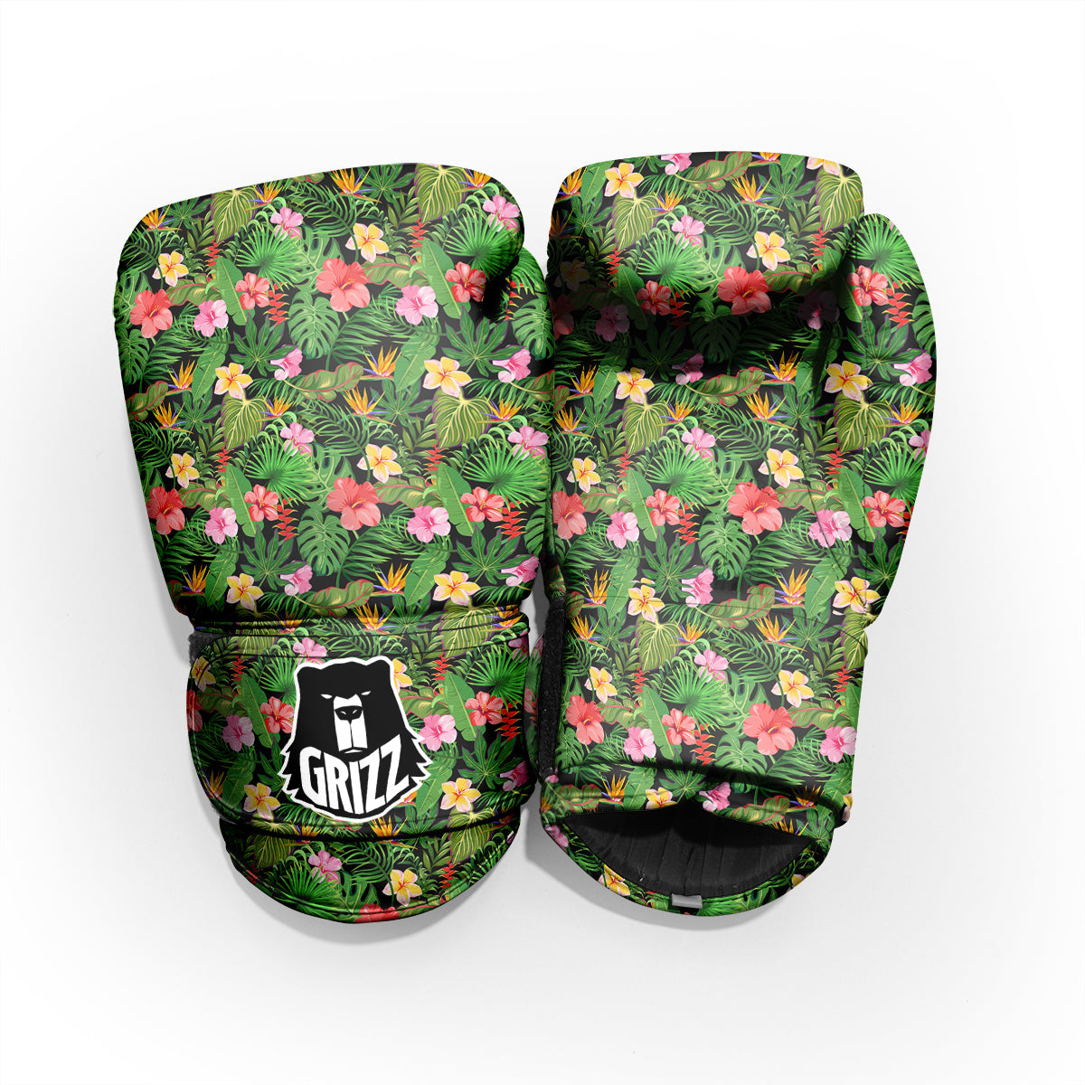 Tropical Aloha Hibiscus Print Pattern Sparring Gloves-grizzshop