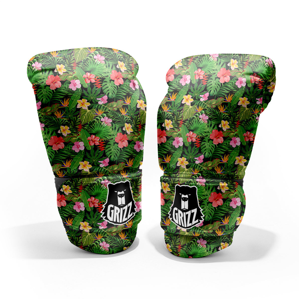Tropical Aloha Hibiscus Print Pattern Sparring Gloves-grizzshop
