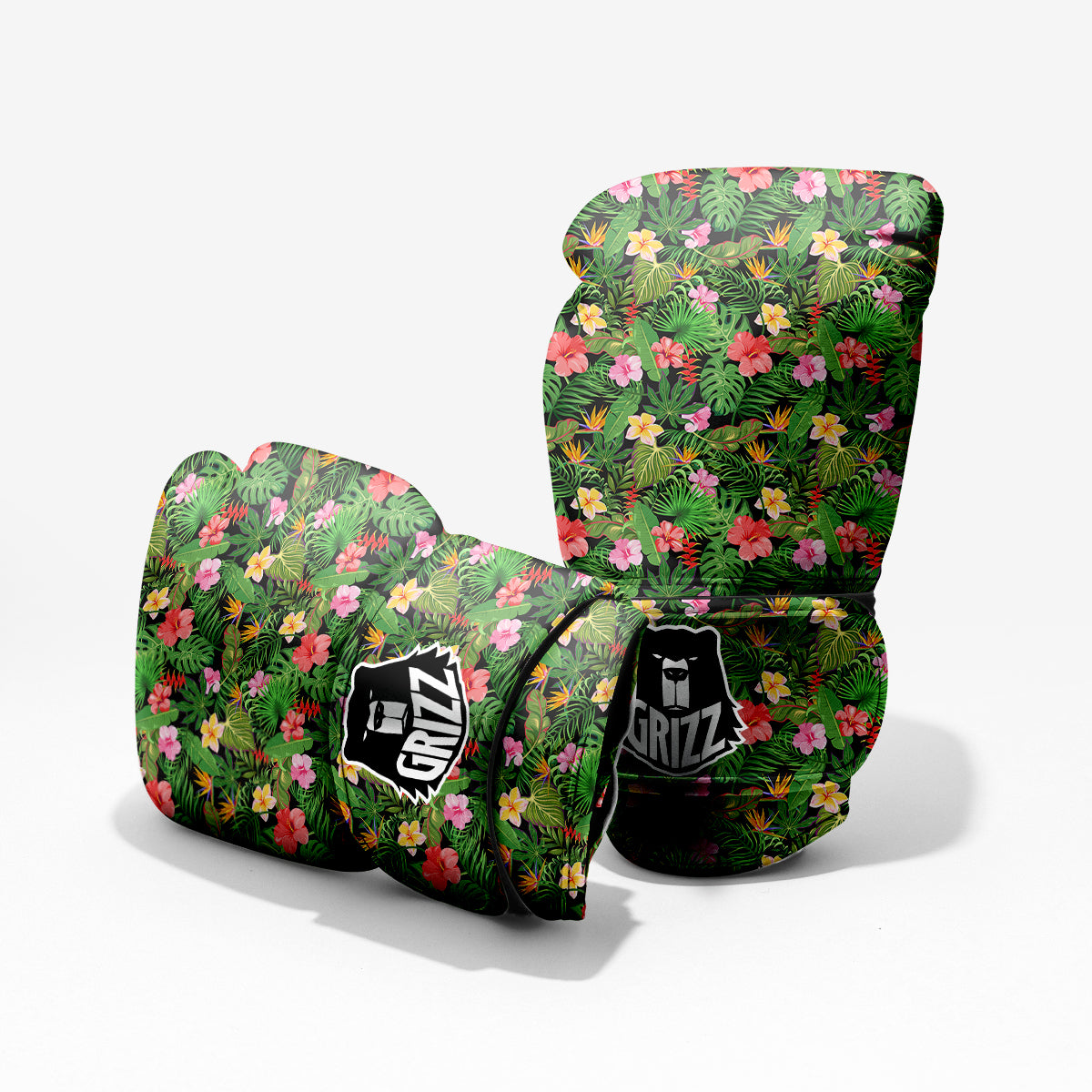 Tropical Aloha Hibiscus Print Pattern Sparring Gloves-grizzshop