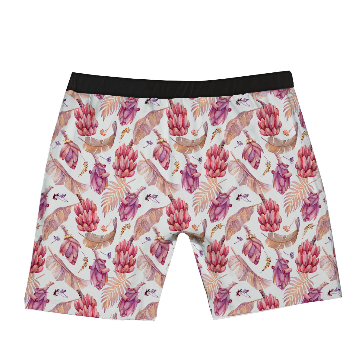 Tropical Banana Pink Print Pattern Boxer Briefs-grizzshop