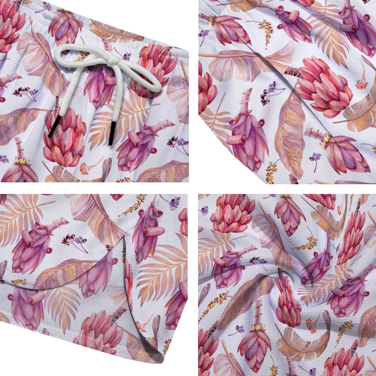 Tropical Banana Pink Print Pattern Men's Running Shorts-grizzshop