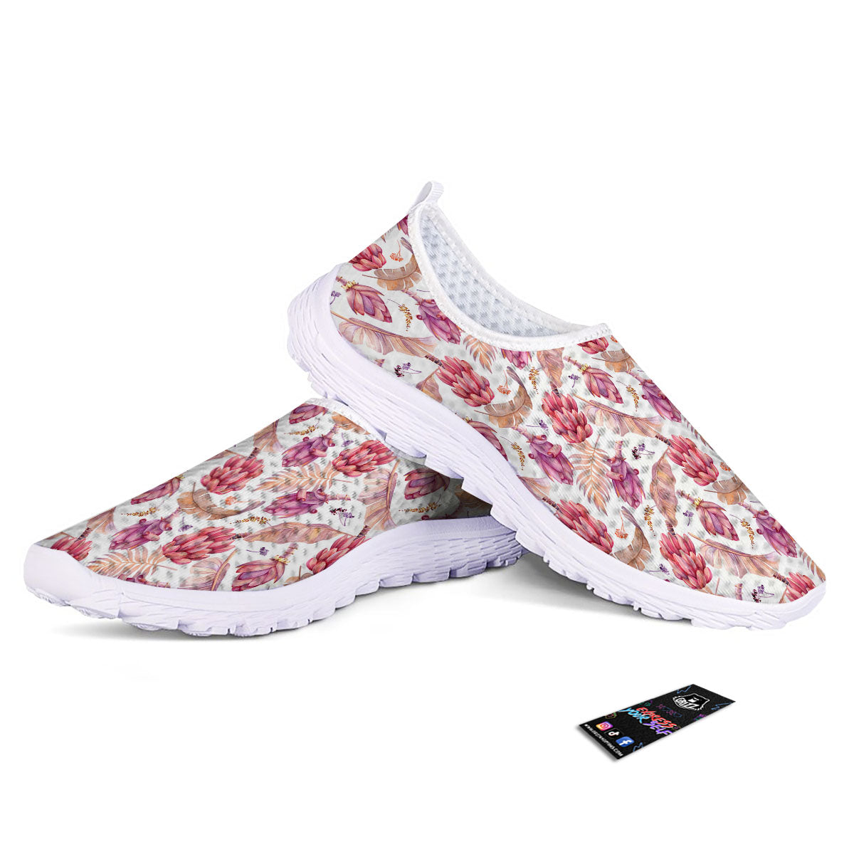 Tropical Banana Pink Print Pattern Nurse Shoes-grizzshop
