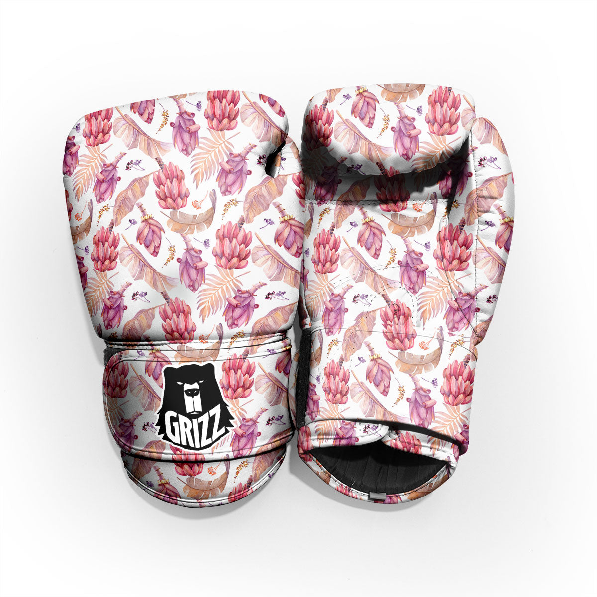 Tropical Banana Pink Print Pattern Pro Boxing Glove