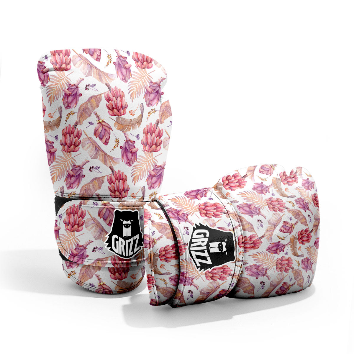 Tropical Banana Pink Print Pattern Pro Boxing Glove