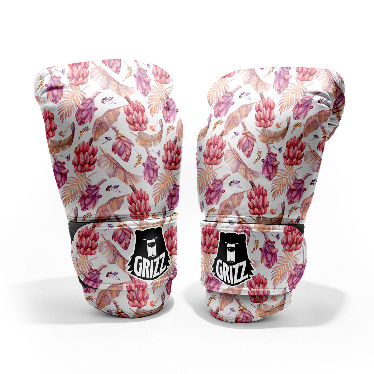 Tropical Banana Pink Print Pattern Pro Boxing Glove
