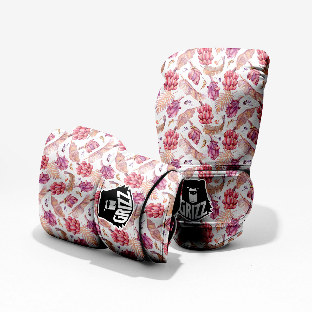 Tropical Banana Pink Print Pattern Pro Boxing Glove