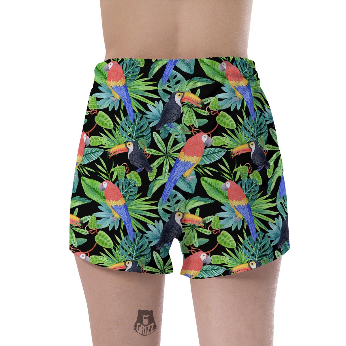 Tropical Bird Hawaiian Print Women's Shorts-grizzshop