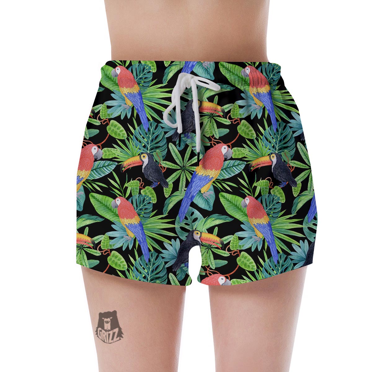 Tropical Bird Hawaiian Print Women's Shorts-grizzshop