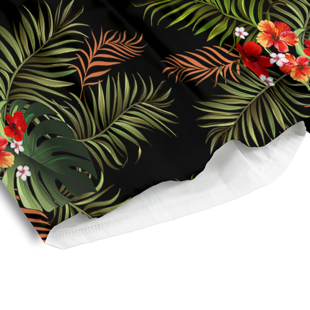 Tropical Black Hawaii Print Pattern Men's Athletic Shorts
