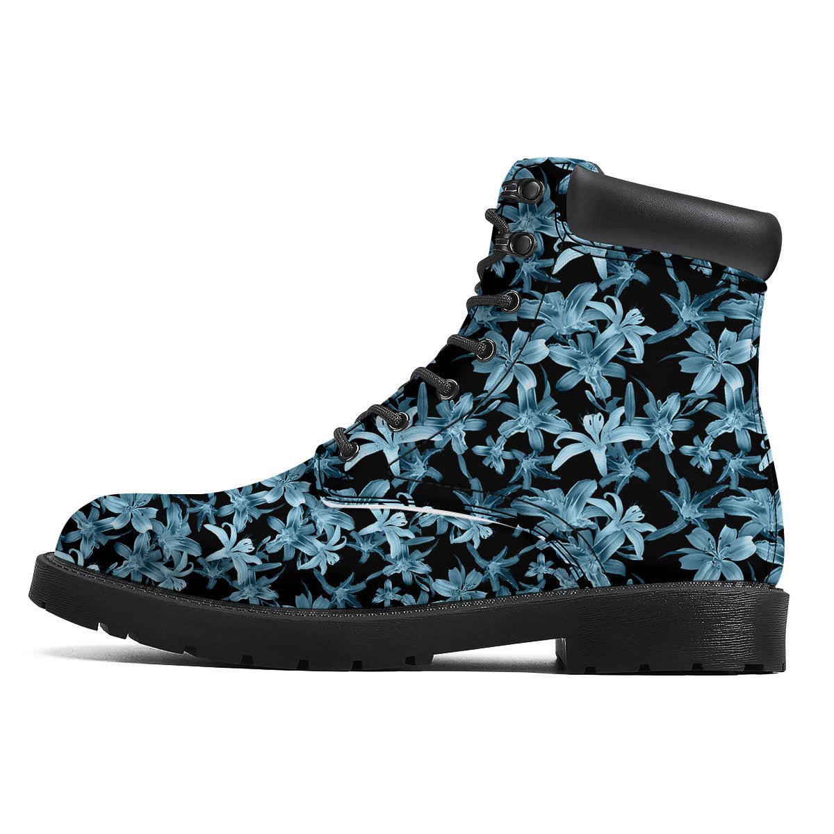 Tropical Blossom Blue Print Pattern Boots-grizzshop