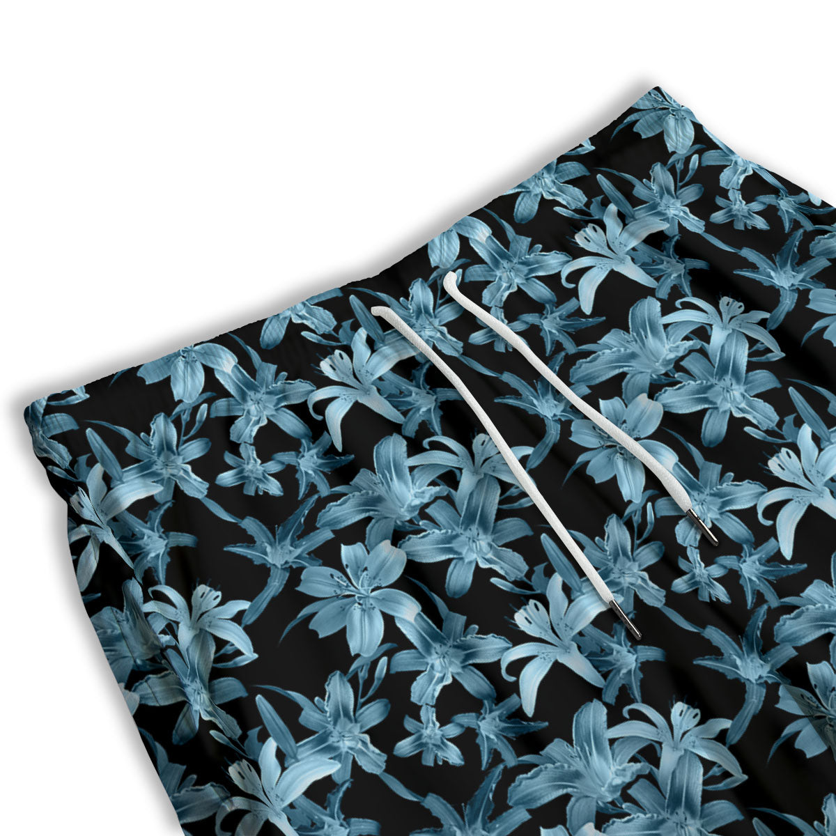 Tropical Blossom Blue Print Pattern Men's Athletic Shorts