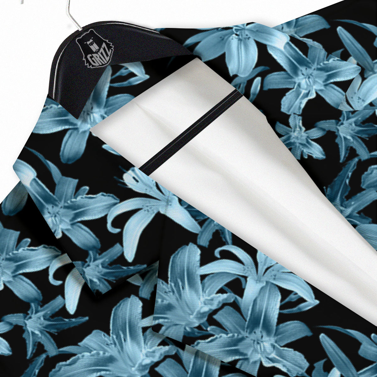 Tropical Blossom Blue Print Pattern Men's Sport Coat-grizzshop
