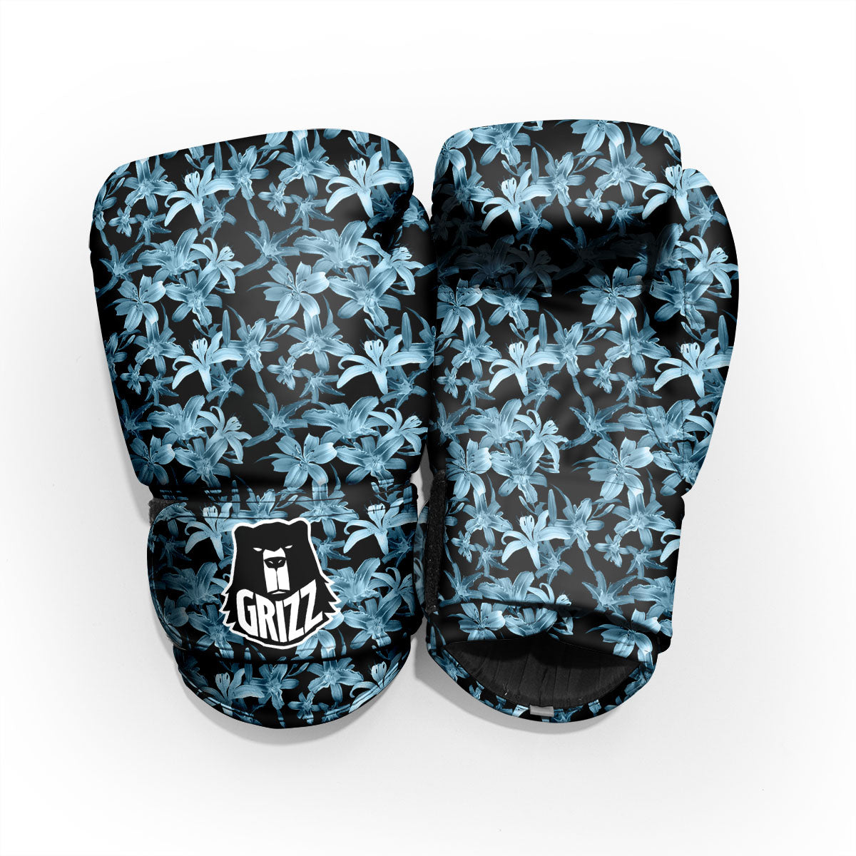 Tropical Blossom Blue Print Pattern Pro Boxing Glove