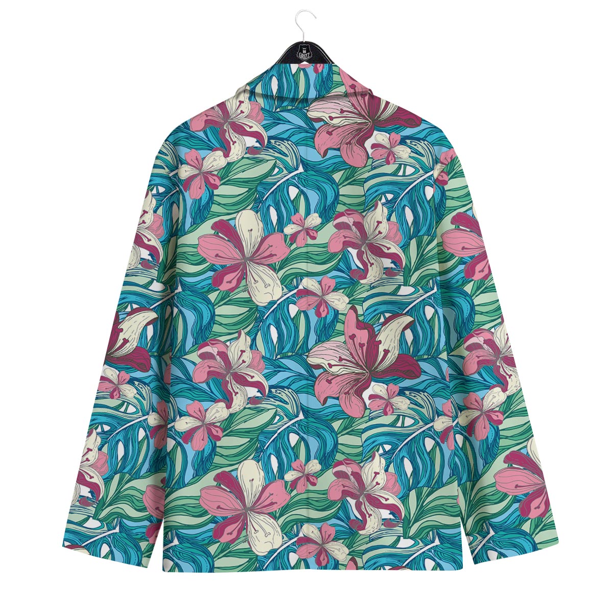 Tropical Blossom Teal Pink Print Pattern Men's Sport Coat-grizzshop