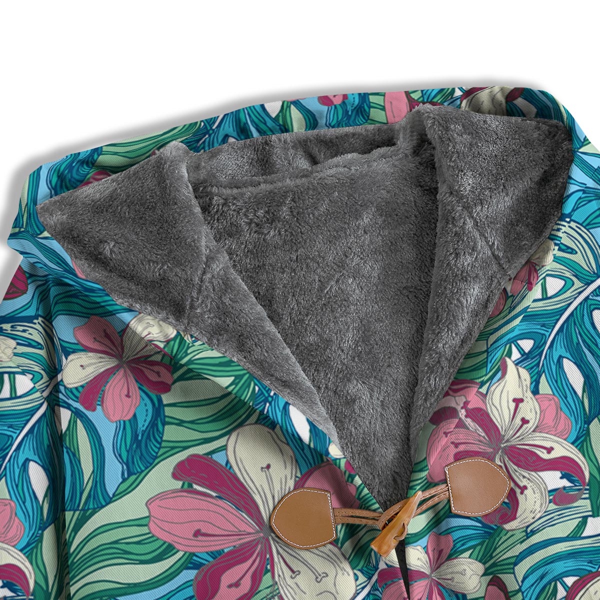 Tropical Blossom Teal Pink Print Pattern Men's Windbreaker Jacket-grizzshop