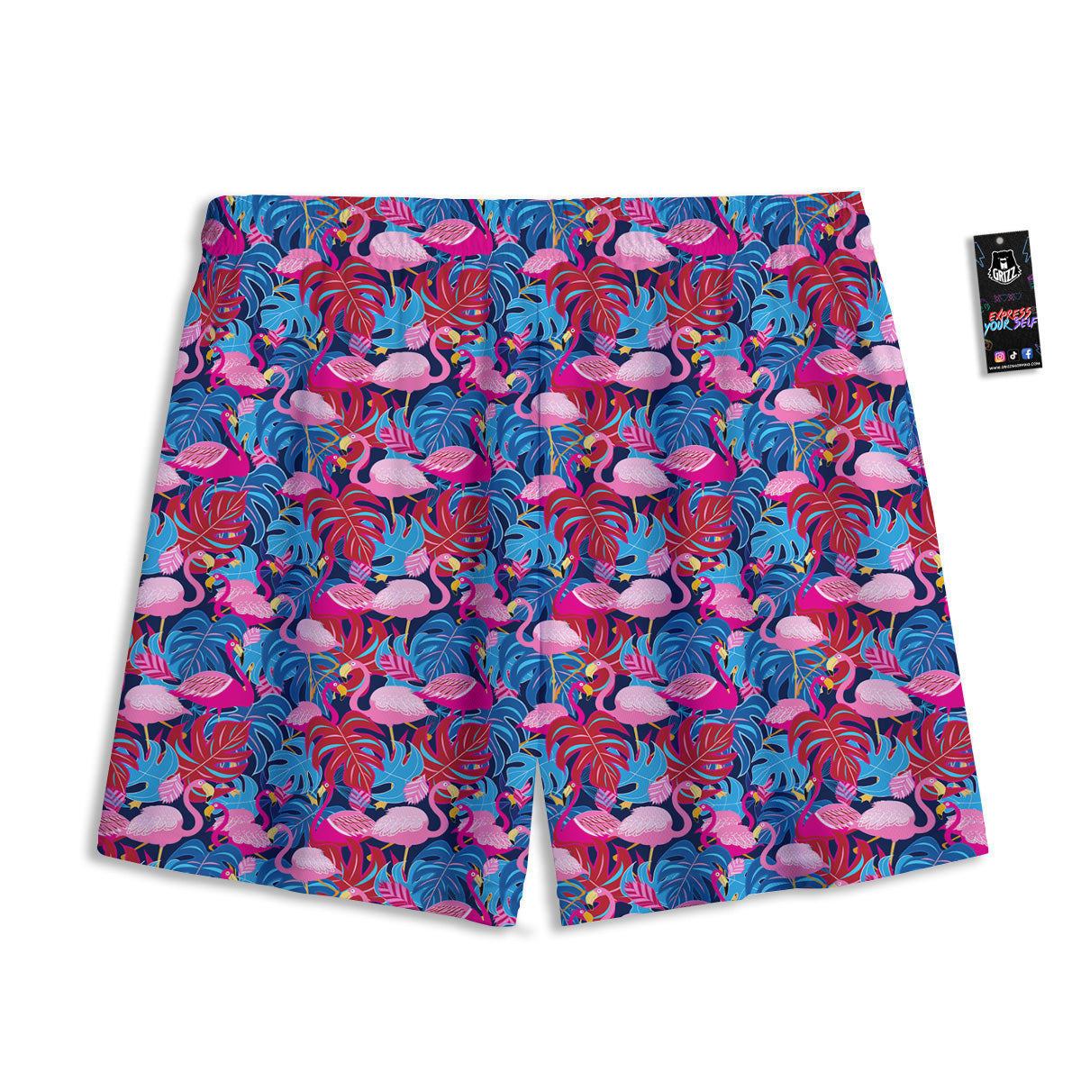Tiger Gouache Print Pattern Mesh Shorts