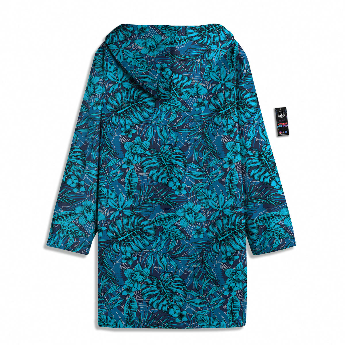 Tropical Blue Hawaiian Print Pattern Men's Windbreaker Jacket-grizzshop