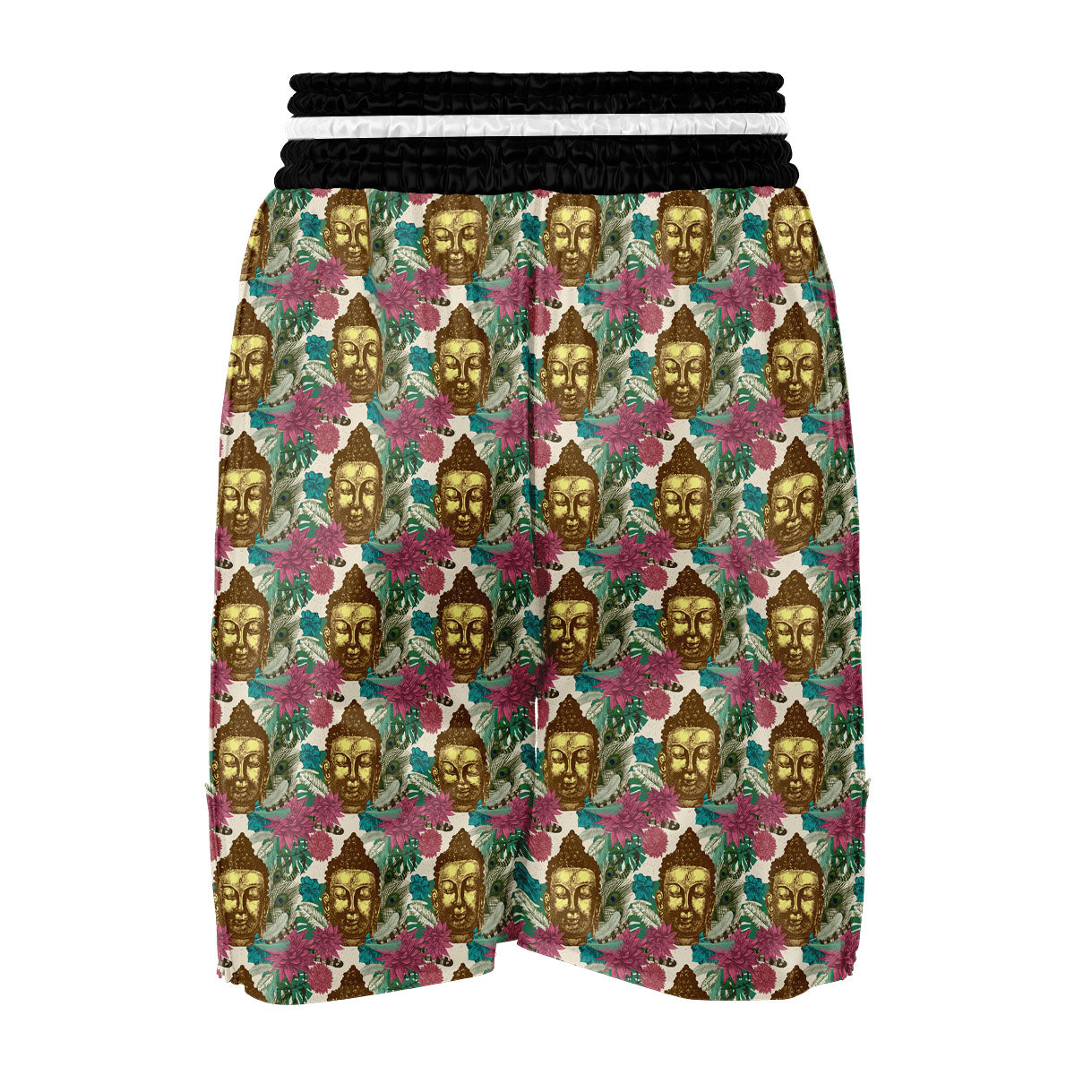 Tropical Buddha Pattern Boxing Shorts-grizzshop