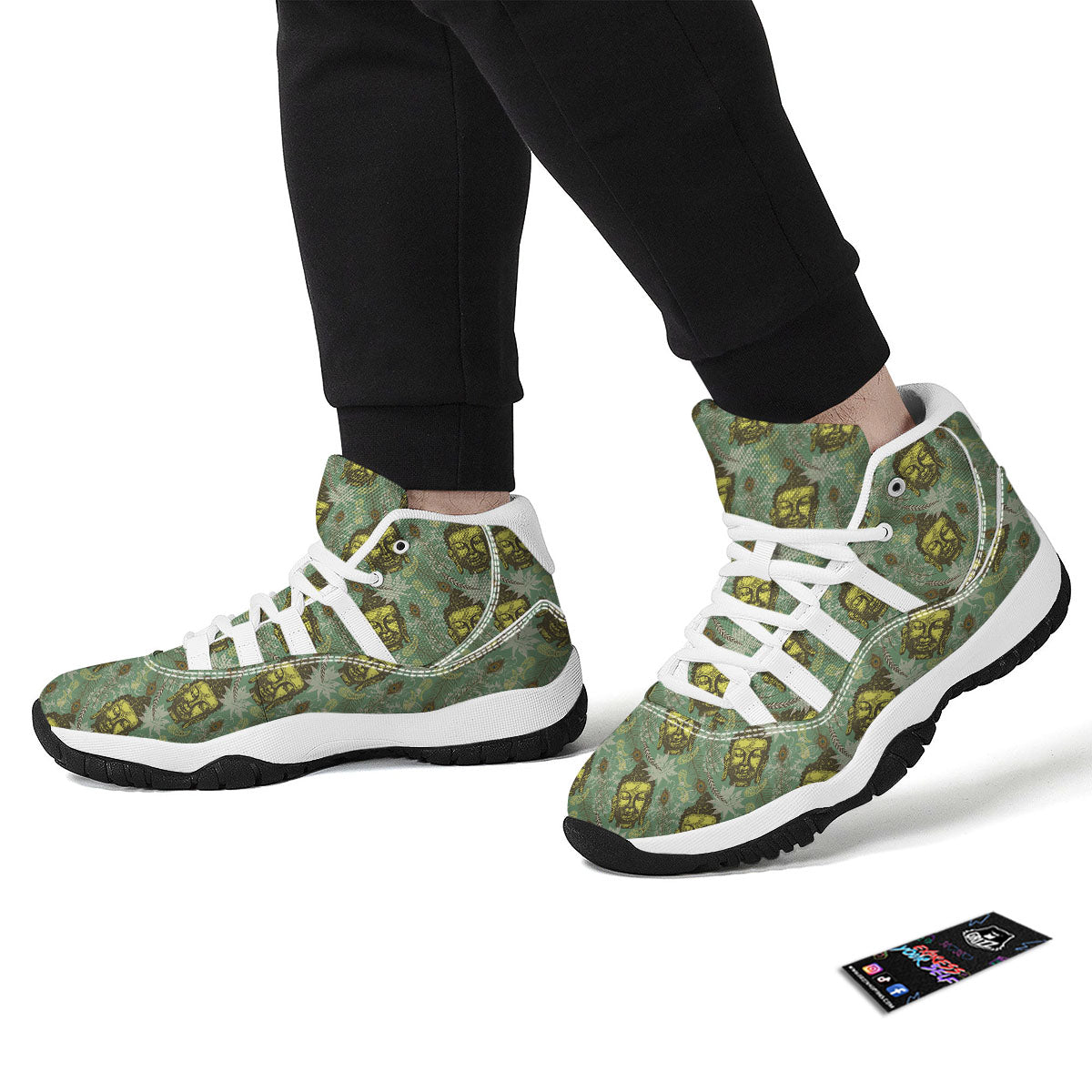 Tropical Buddha White Bball Shoes-grizzshop