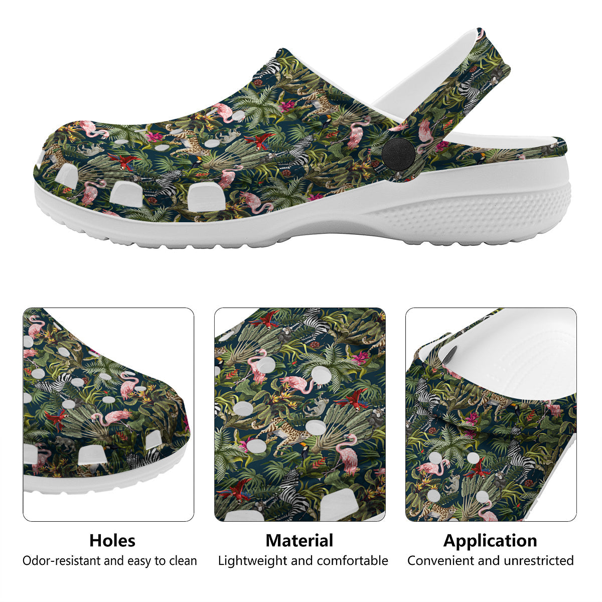 Tropical Cartoon Print Pattern Clog-grizzshop