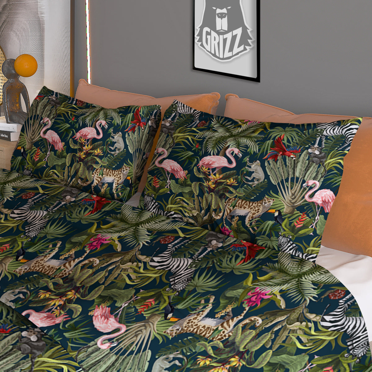 Tropical Cartoon Print Pattern Duvet Cover Bedding Set-grizzshop