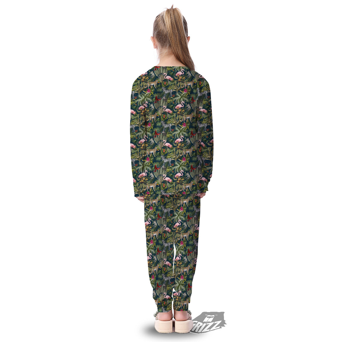 Tropical Cartoon Print Pattern Kid's Pajamas-grizzshop