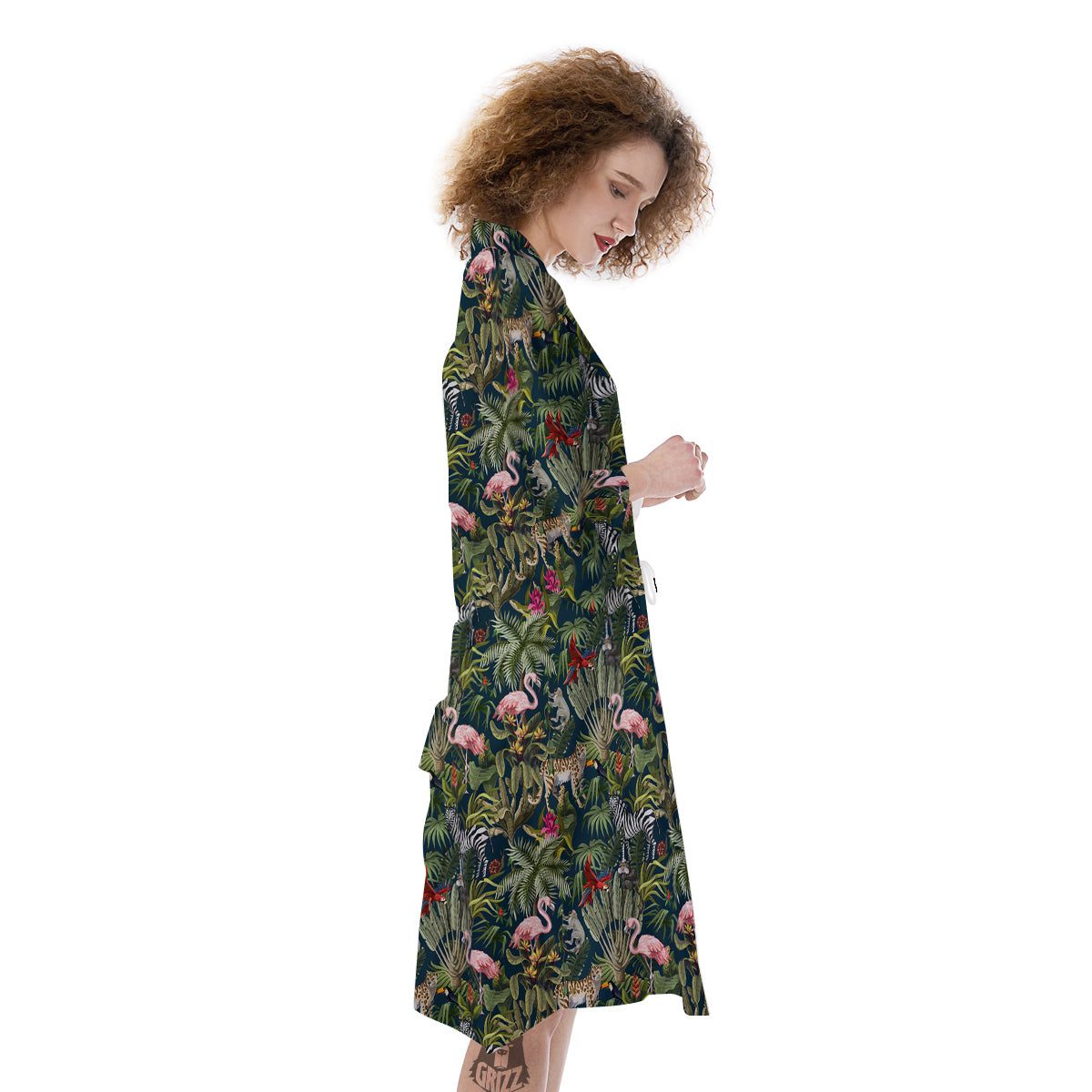 Tropical Cartoon Print Pattern Kimono-grizzshop
