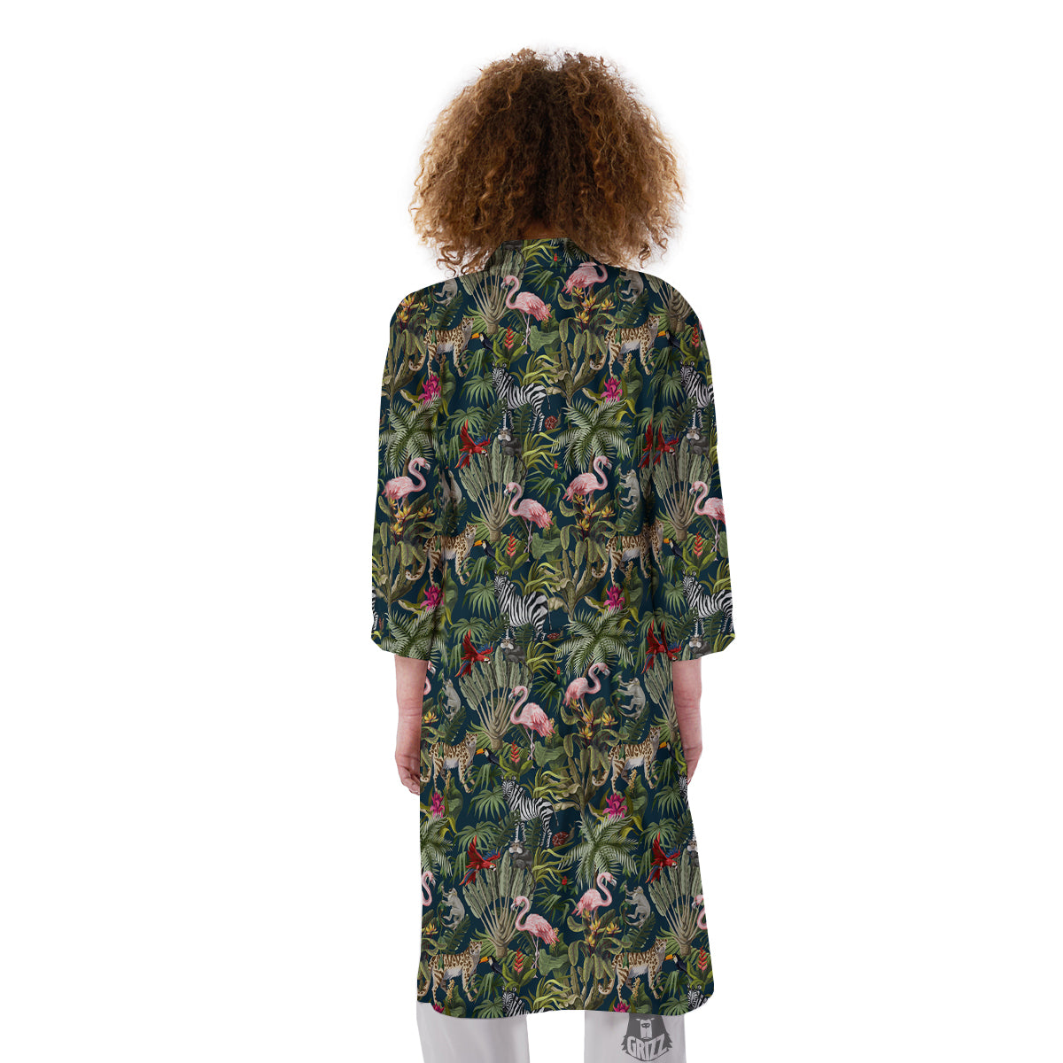 Tropical Cartoon Print Pattern Kimono-grizzshop