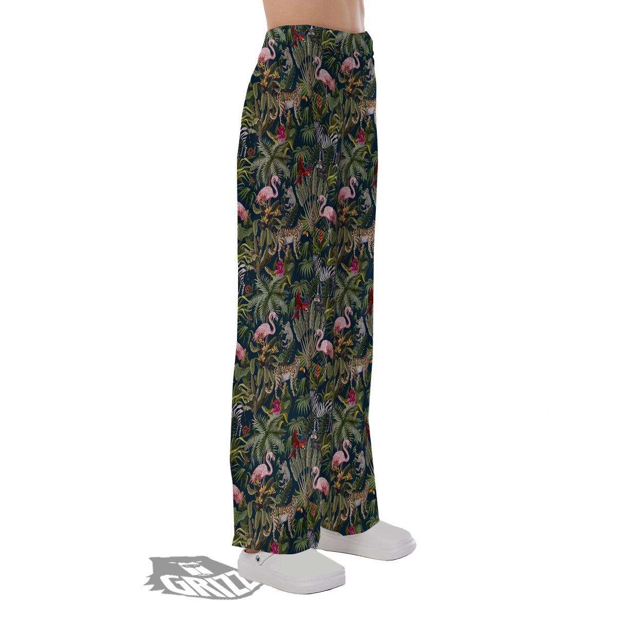 Tropical Cartoon Print Pattern Pajama Pants-grizzshop