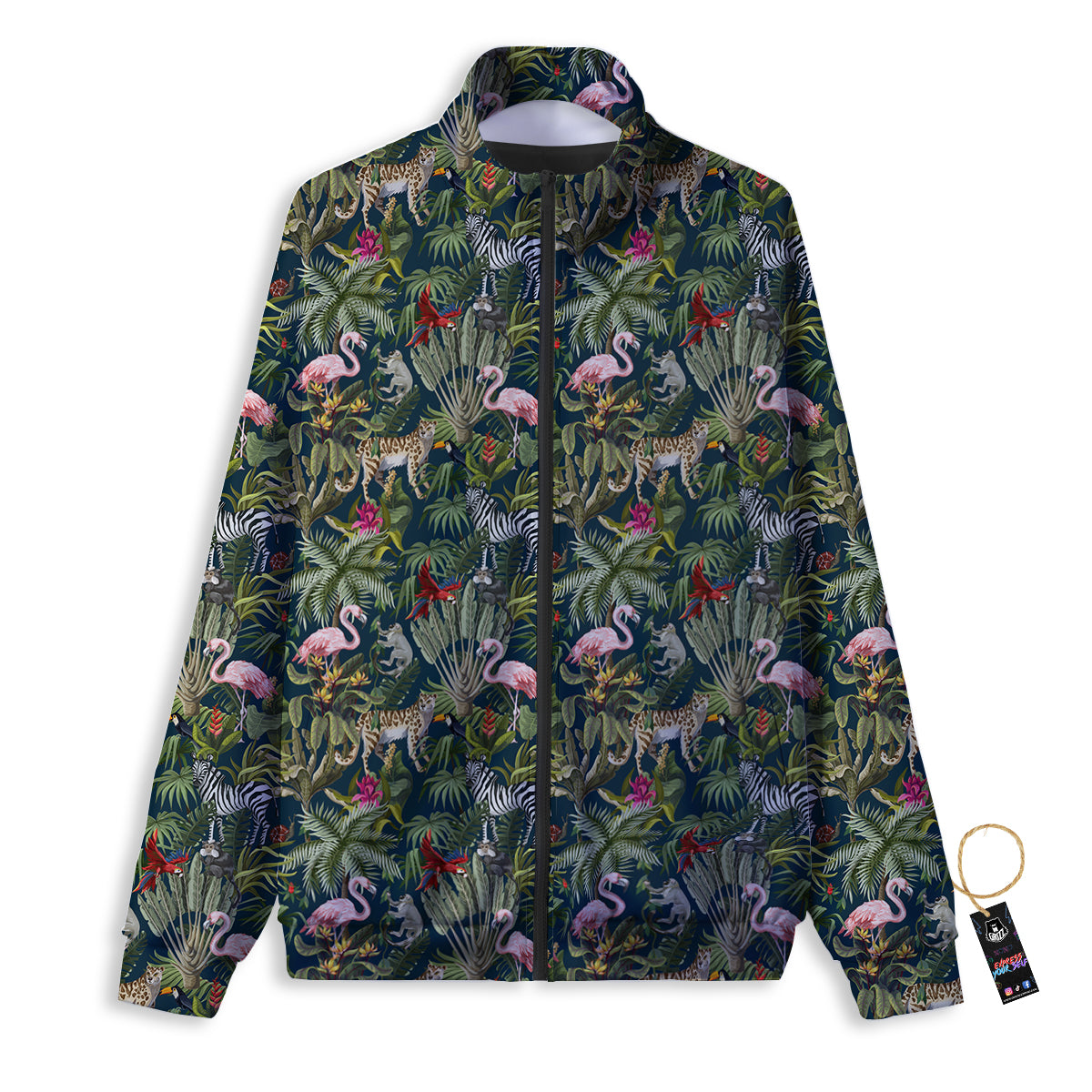 Tropical Cartoon Print Pattern Track Jacket-grizzshop