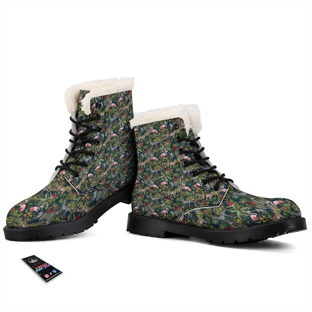 Tropical Cartoon Print Pattern Winter Boots-grizzshop