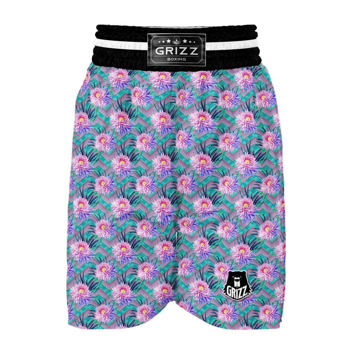 Tropical Chrysanthemum Flowers Boxing Shorts-grizzshop