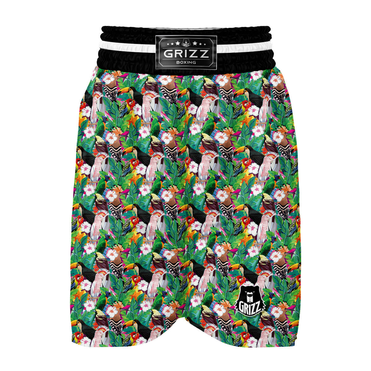 Tropical Exotic Bird Boxing Shorts-grizzshop
